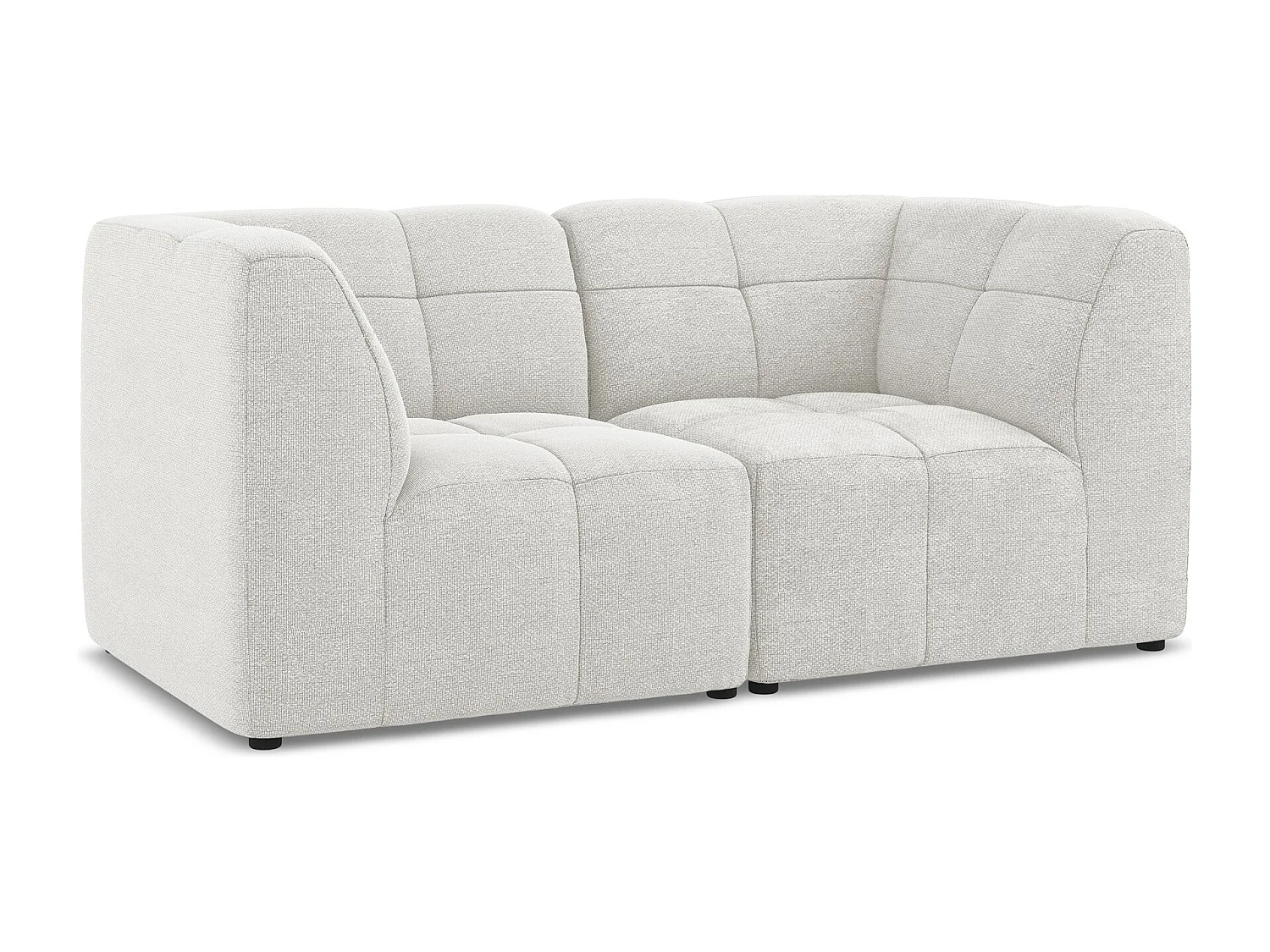 Canapé modulable 2 places en tissu bouclette - blanc - ALOHA