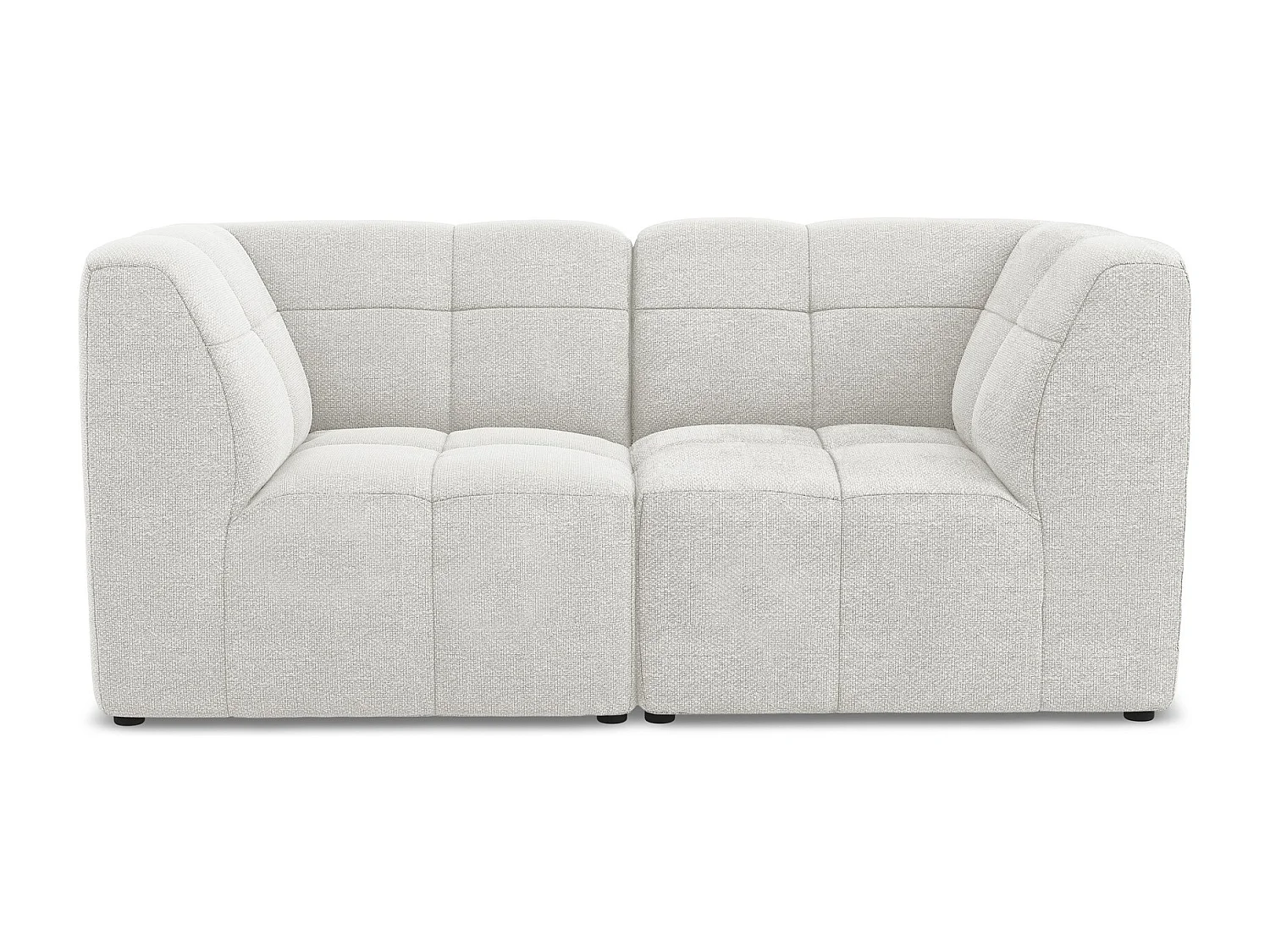 Canapé modulable 2 places en tissu bouclette - blanc - ALOHA