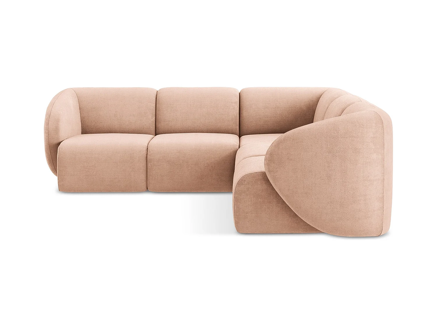 Modulares Ecksofa - - Chenille - Pfirsich - LANI