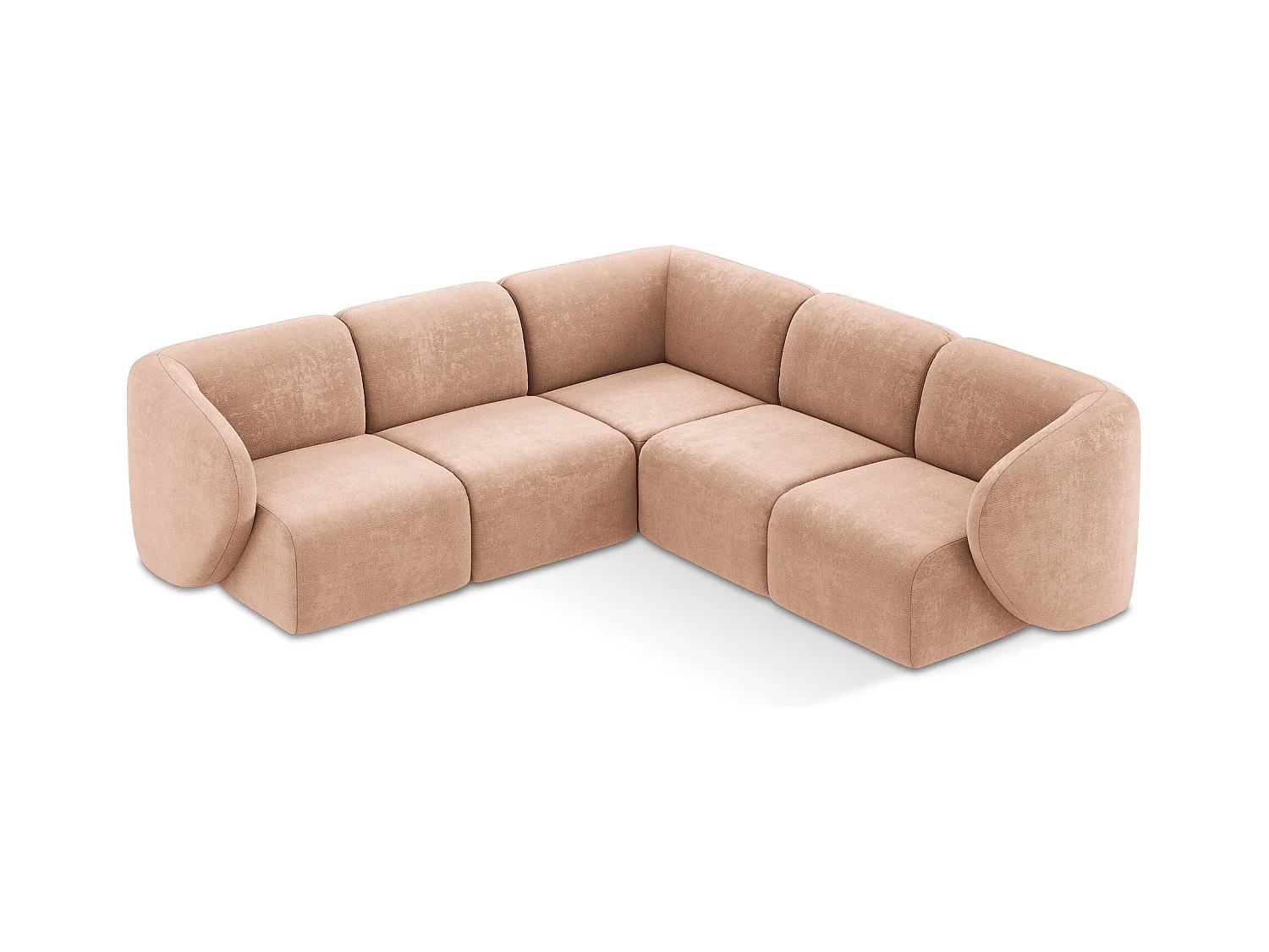 Modulares Ecksofa - - Chenille - Pfirsich - LANI