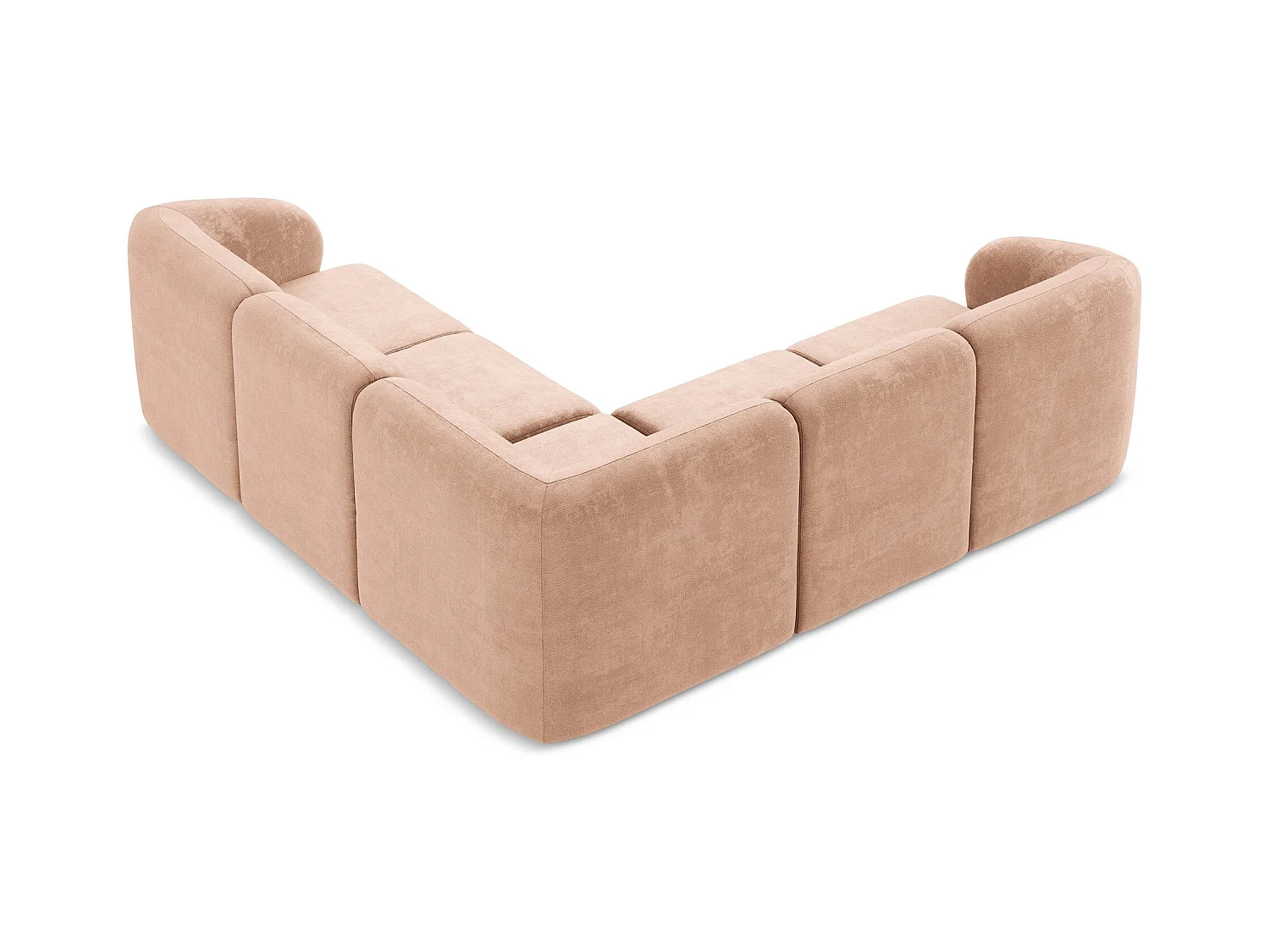 Modulares Ecksofa - - Chenille - Pfirsich - LANI