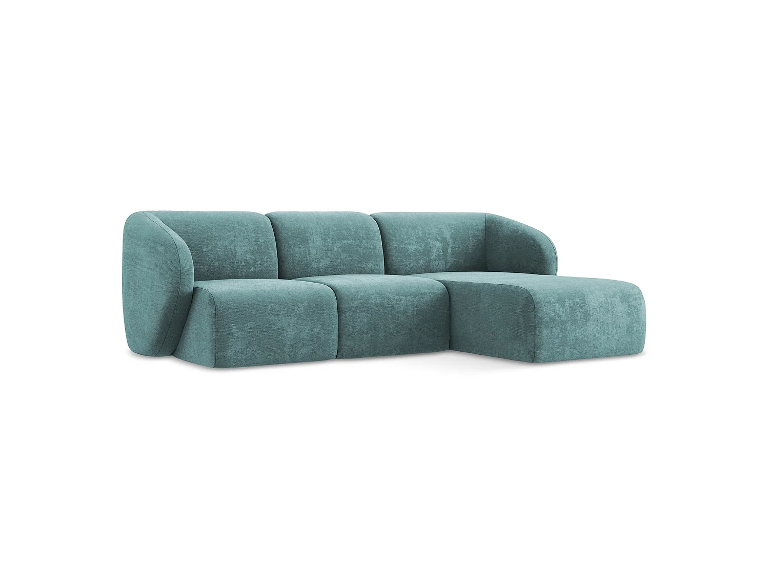Modulaire hoekbank rechts van jeans chenille stof - CERVO