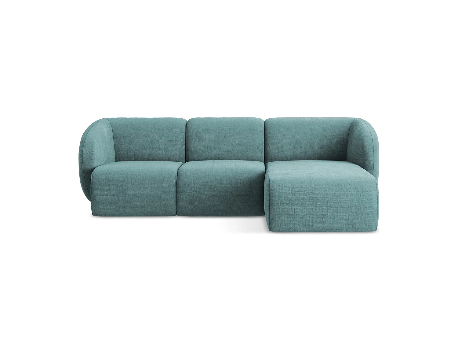 Modulaire hoekbank rechts van jeans chenille stof - CERVO