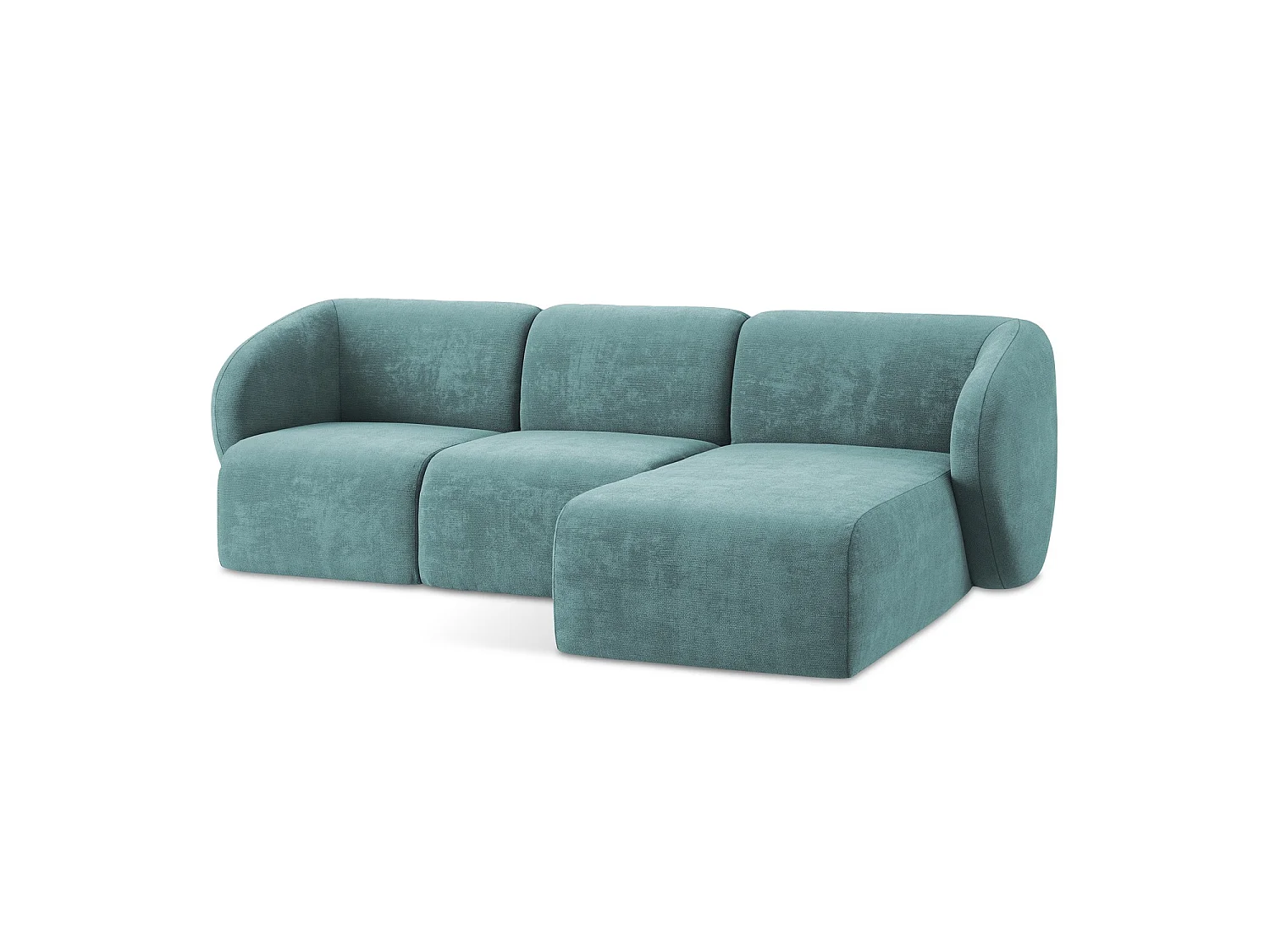 Modulaire hoekbank rechts van jeans chenille stof - CERVO