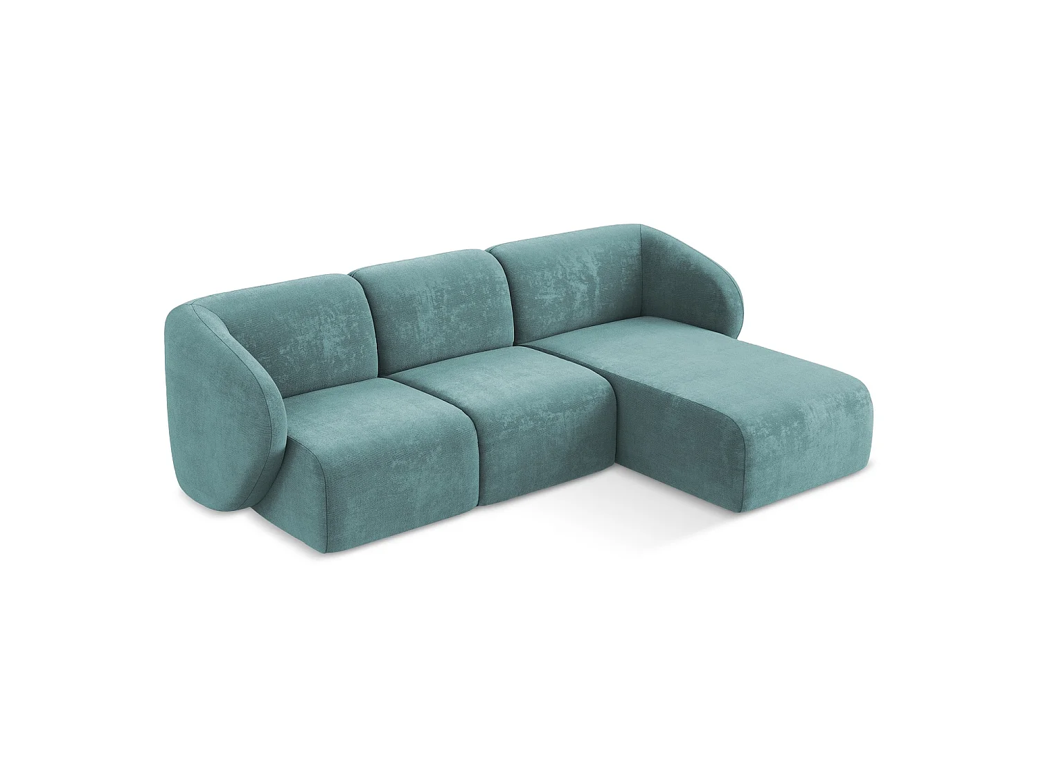 Modulaire hoekbank rechts van jeans chenille stof - CERVO