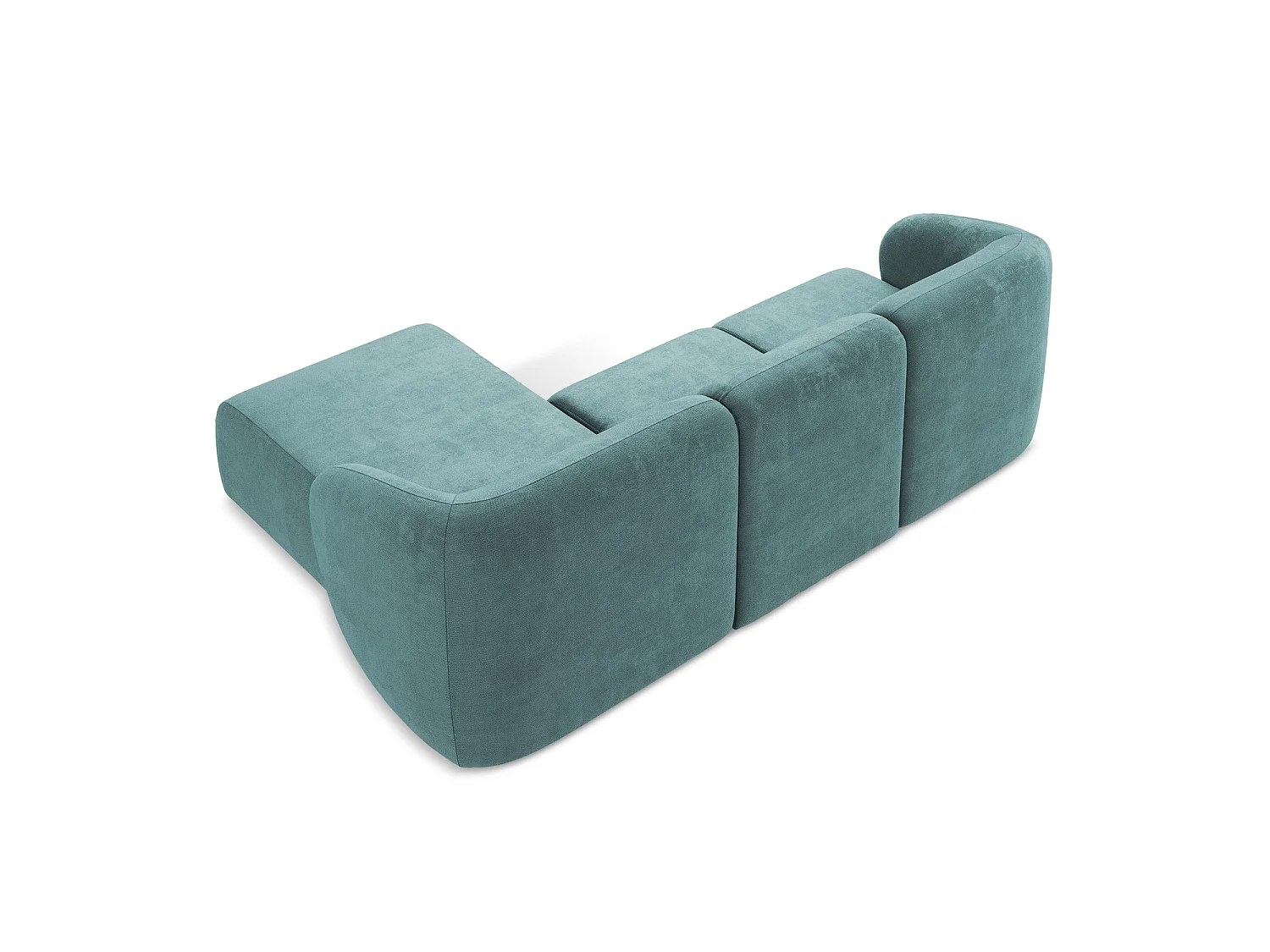 Modulaire hoekbank rechts van jeans chenille stof - CERVO