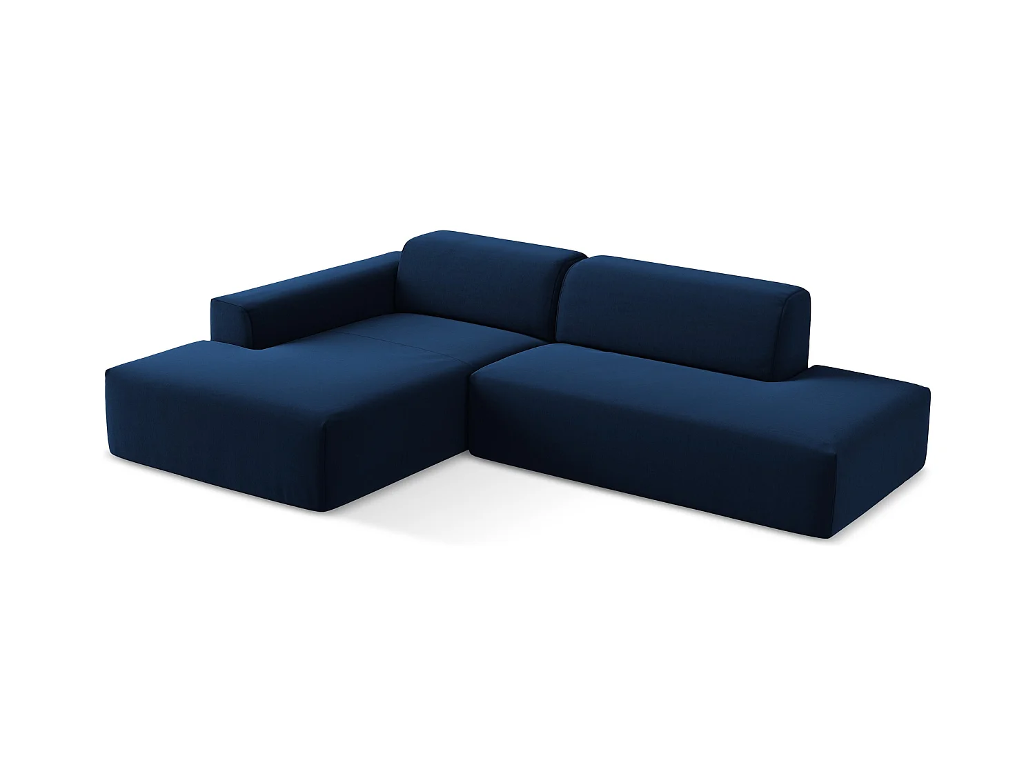 Modulaire hoekbank rechts van koningsblauw velours - KELI