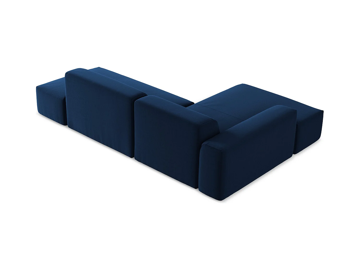 Modulaire hoekbank rechts van koningsblauw velours - KELI