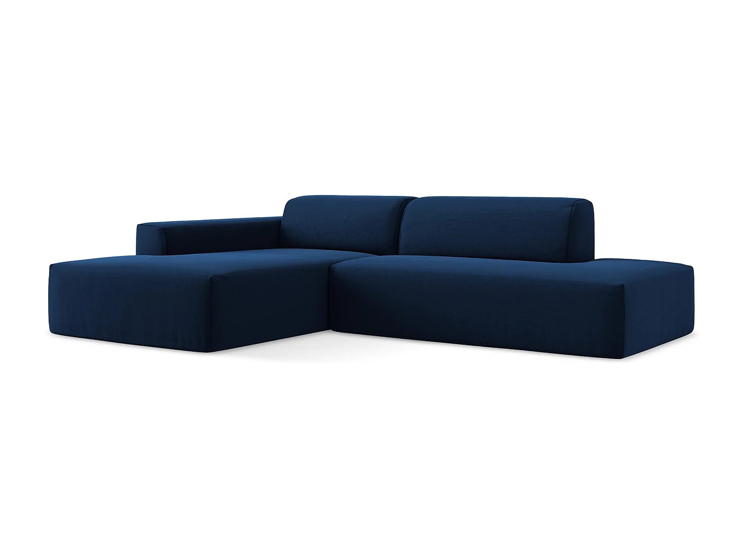 Modulaire hoekbank rechts van koningsblauw velours - KELI