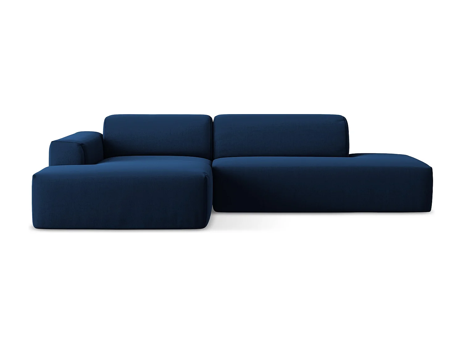 Modulaire hoekbank rechts van koningsblauw velours - KELI