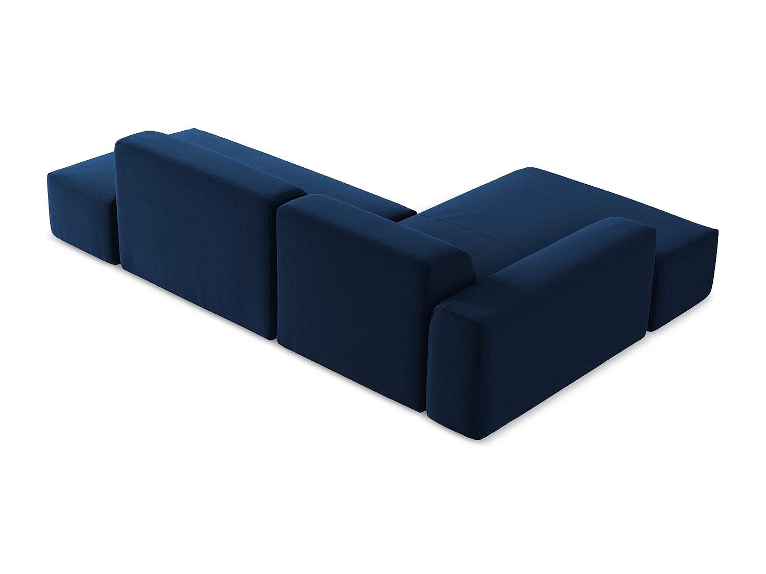 Modulaire hoekbank rechts van koningsblauw velours - KELI