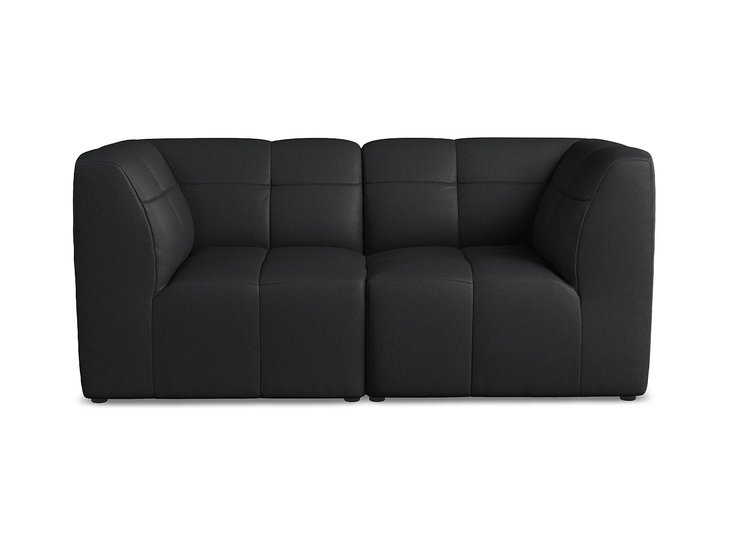 Tweezits modulaire bank van zwart kunstleer - ALOHA
