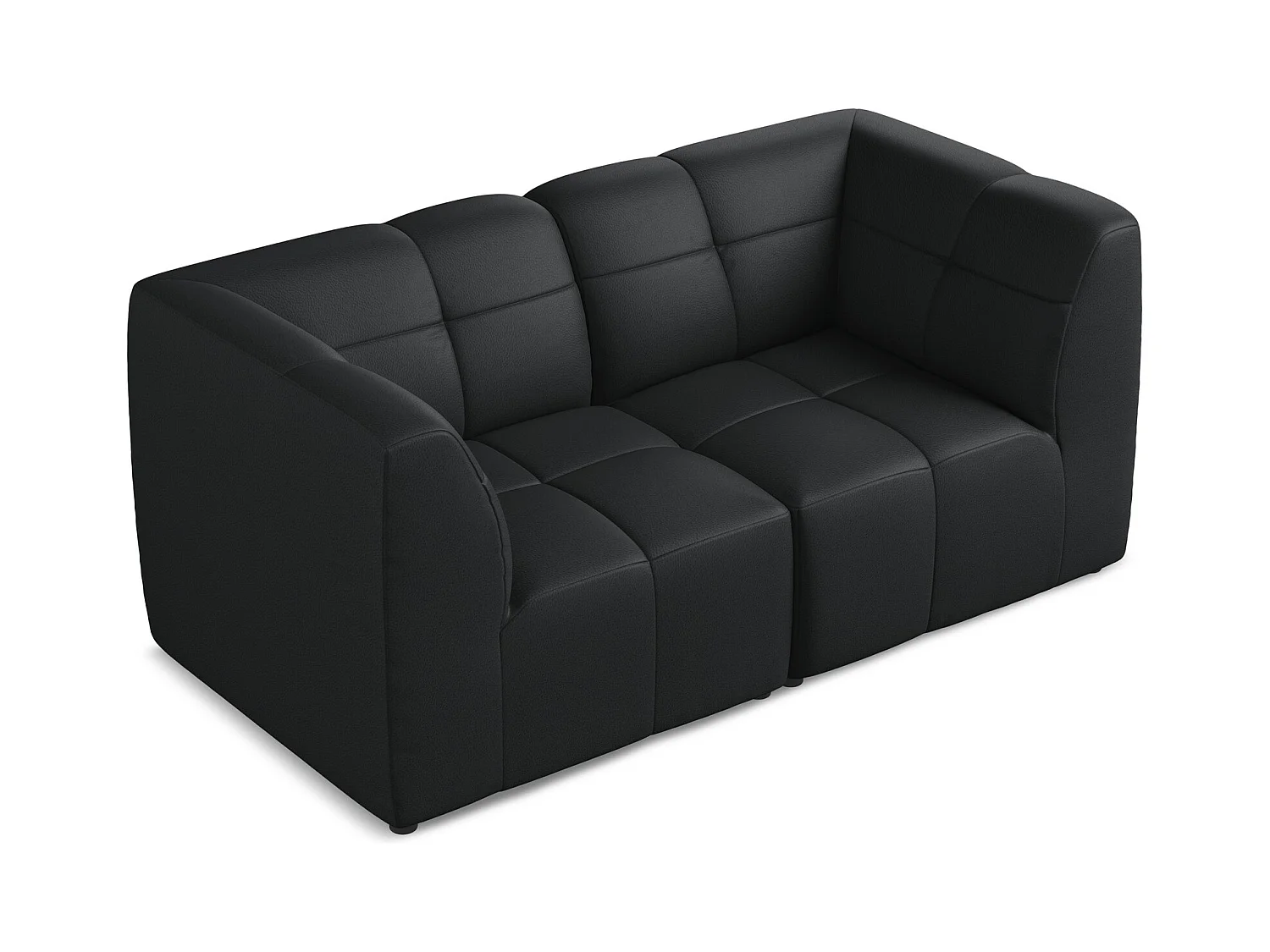Tweezits modulaire bank van zwart kunstleer - ALOHA