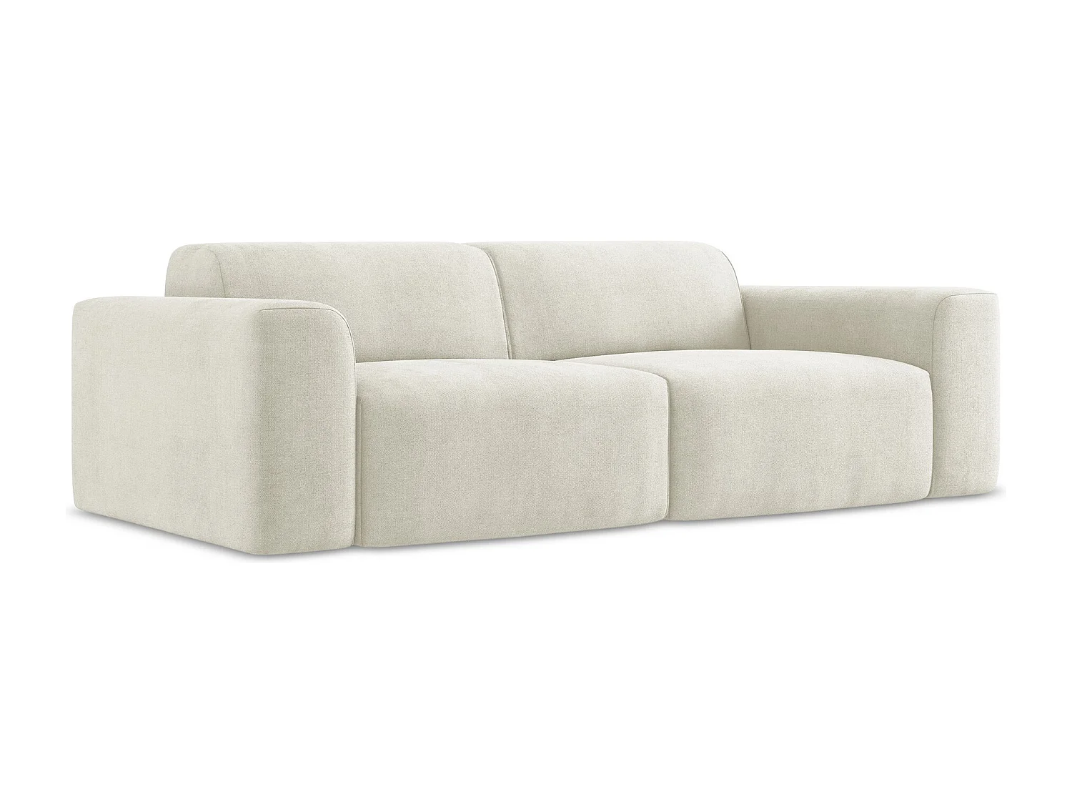 Canapé modulable 3 places en tissu texturé - beige - KELI