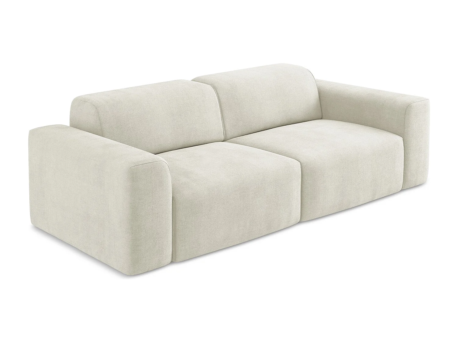 Canapé modulable 3 places en tissu texturé - beige - KELI