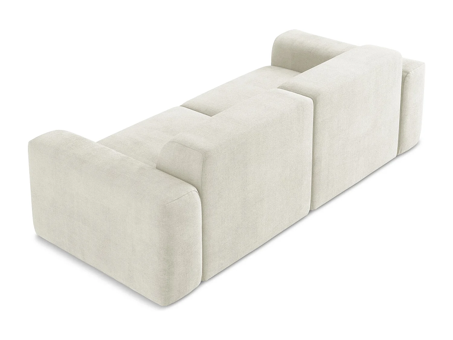 Canapé modulable 3 places en tissu texturé - beige - KELI