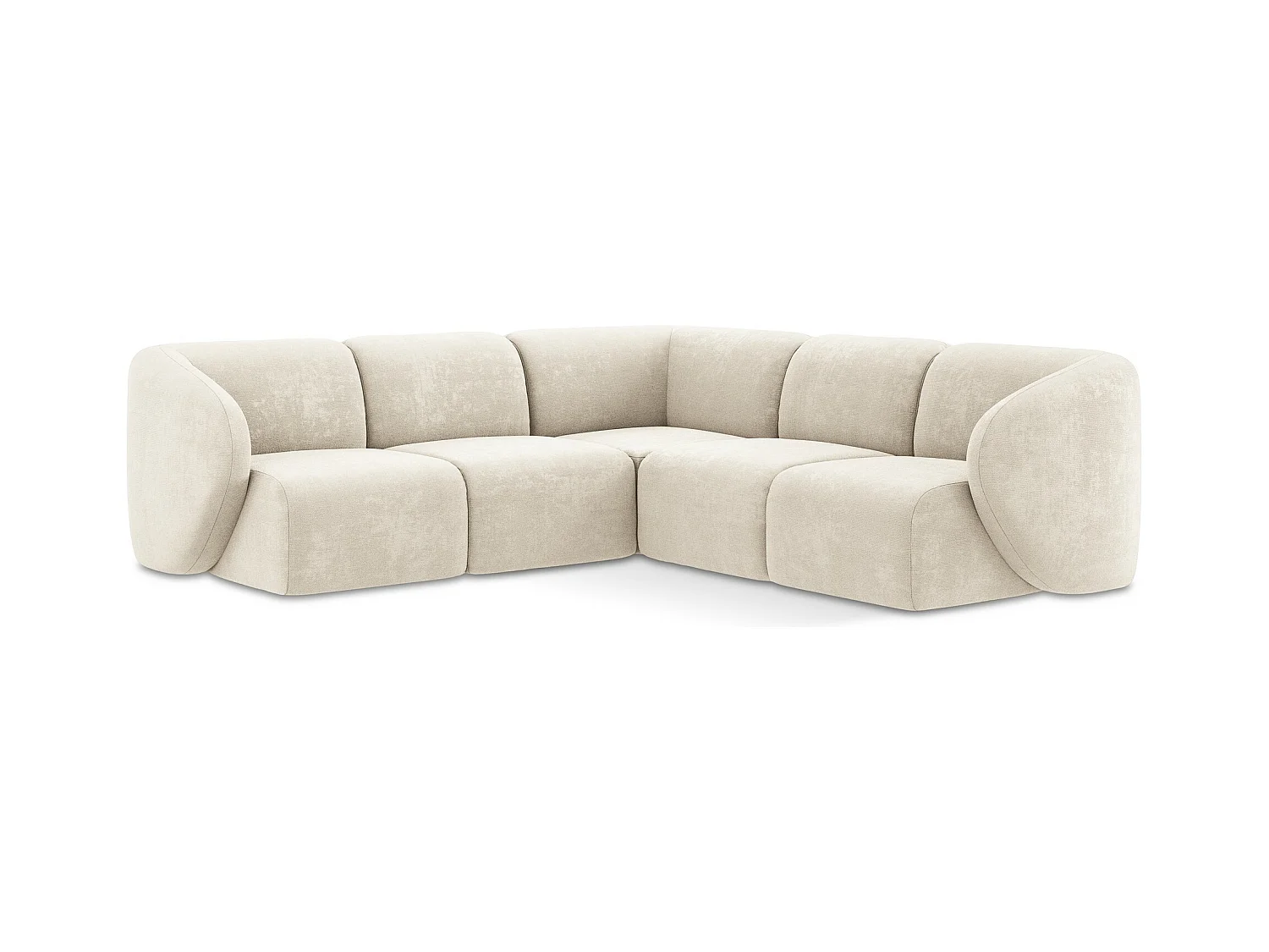 Modulares Ecksofa - - Chenille - Hell beige - LANI