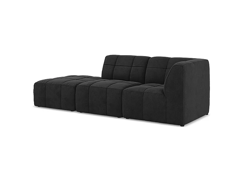 3-Sitzer Modulares Ecksofa - Ecke Links - Samt - Schwarz - ALOHA