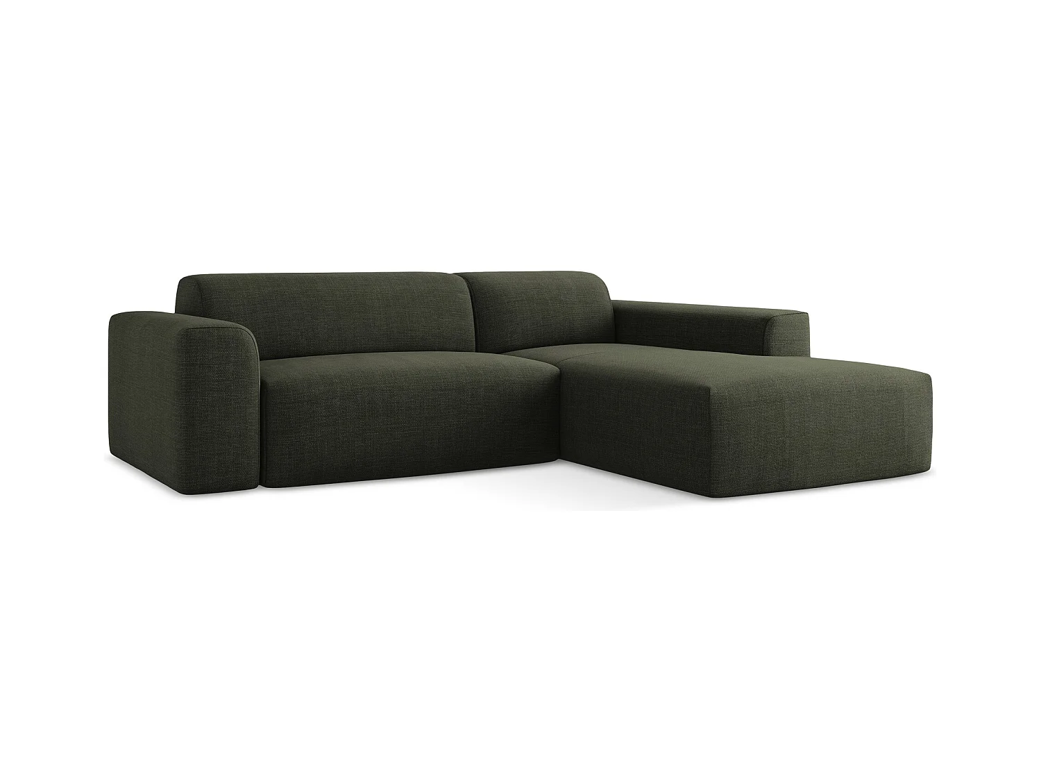 3-Sitzer Modulares Ecksofa - Ecke Rechts - Strukturstoff - Olive - KELI