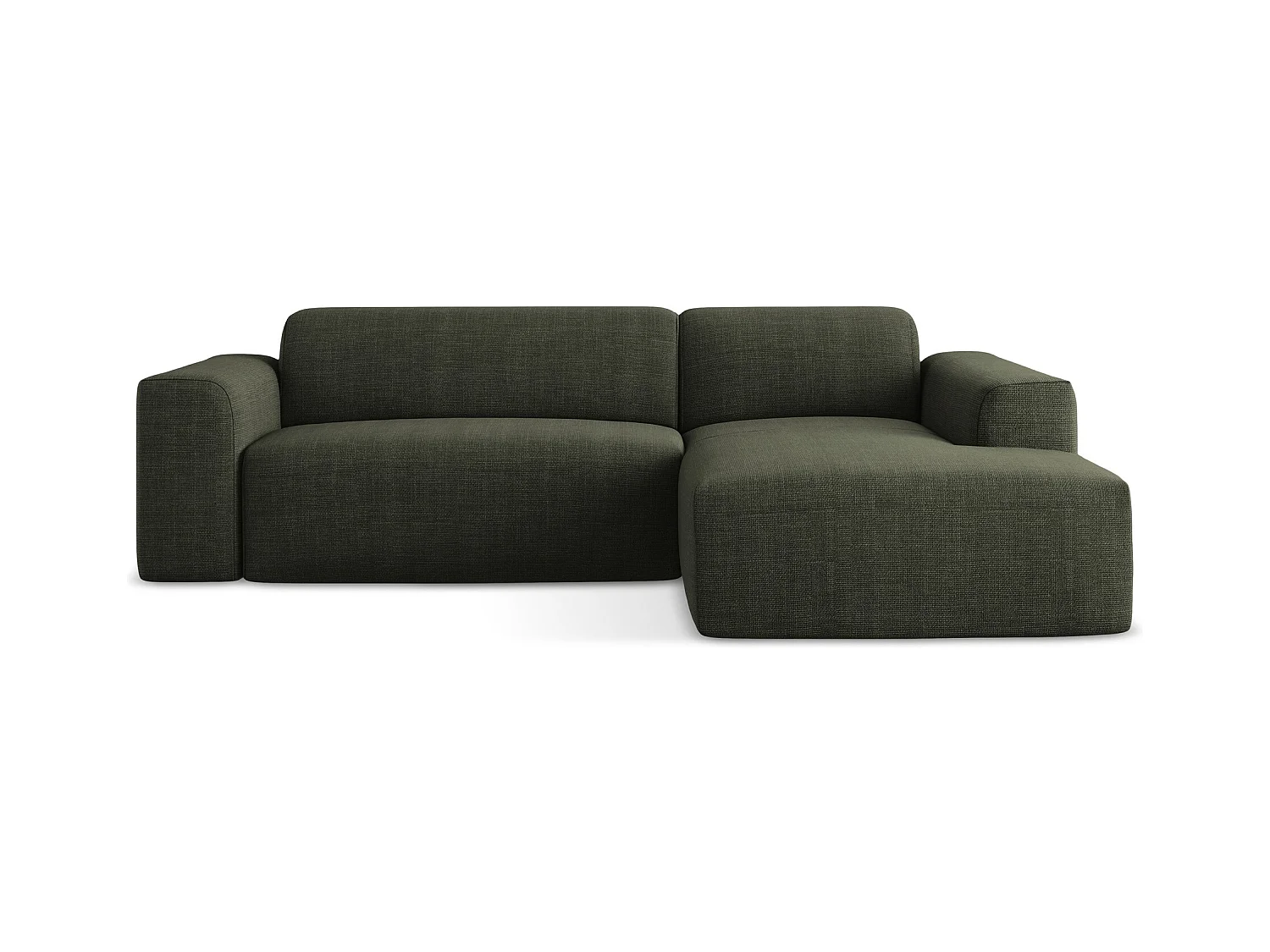 3-Sitzer Modulares Ecksofa - Ecke Rechts - Strukturstoff - Olive - KELI