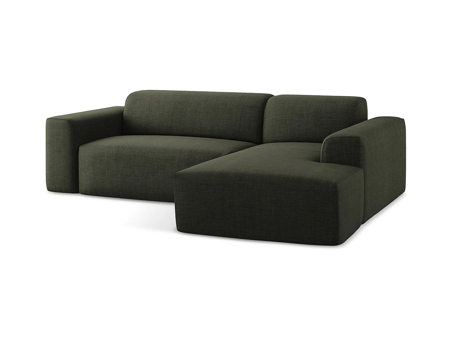 3-Sitzer Modulares Ecksofa - Ecke Rechts - Strukturstoff - Olive - KELI