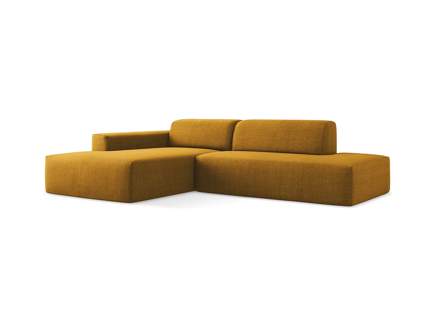 3-Sitzer Modulares Ecksofa - Ecke Rechts - Strukturstoff - Senf - KELI