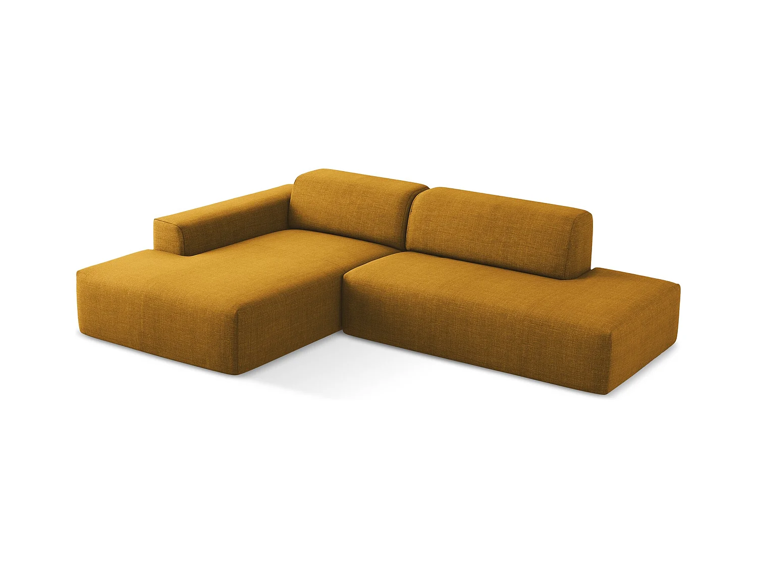 3-Sitzer Modulares Ecksofa - Ecke Rechts - Strukturstoff - Senf - KELI