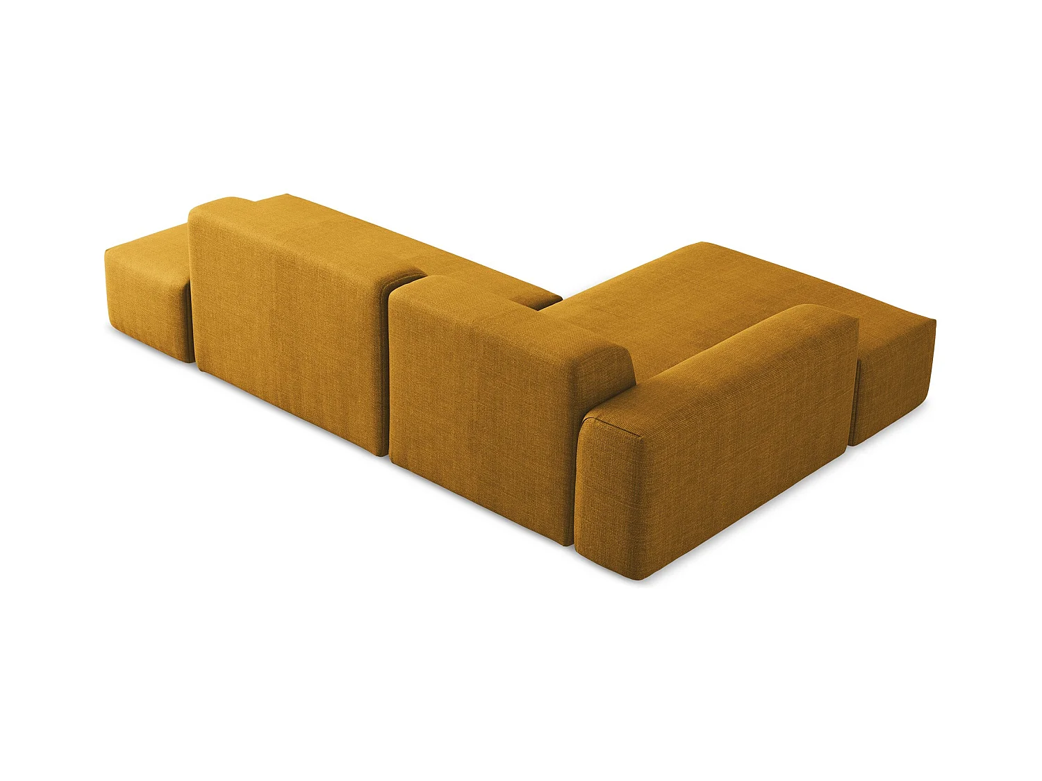 3-Sitzer Modulares Ecksofa - Ecke Rechts - Strukturstoff - Senf - KELI