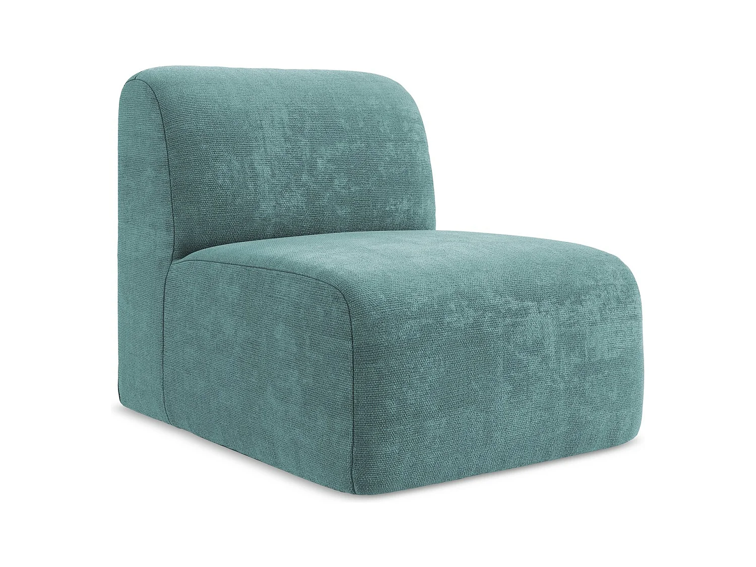 Fauteuil pour canapé modulable en tissu chenille - jeans - LANI