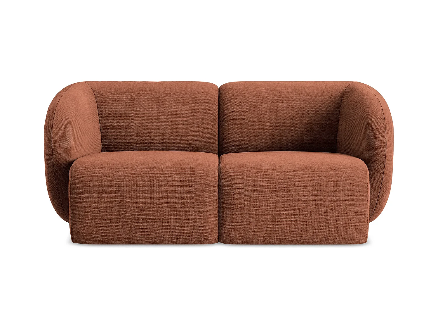 Modułowa sofa 2-osobowa - z tkaniny szenilowej - terakota - LANI