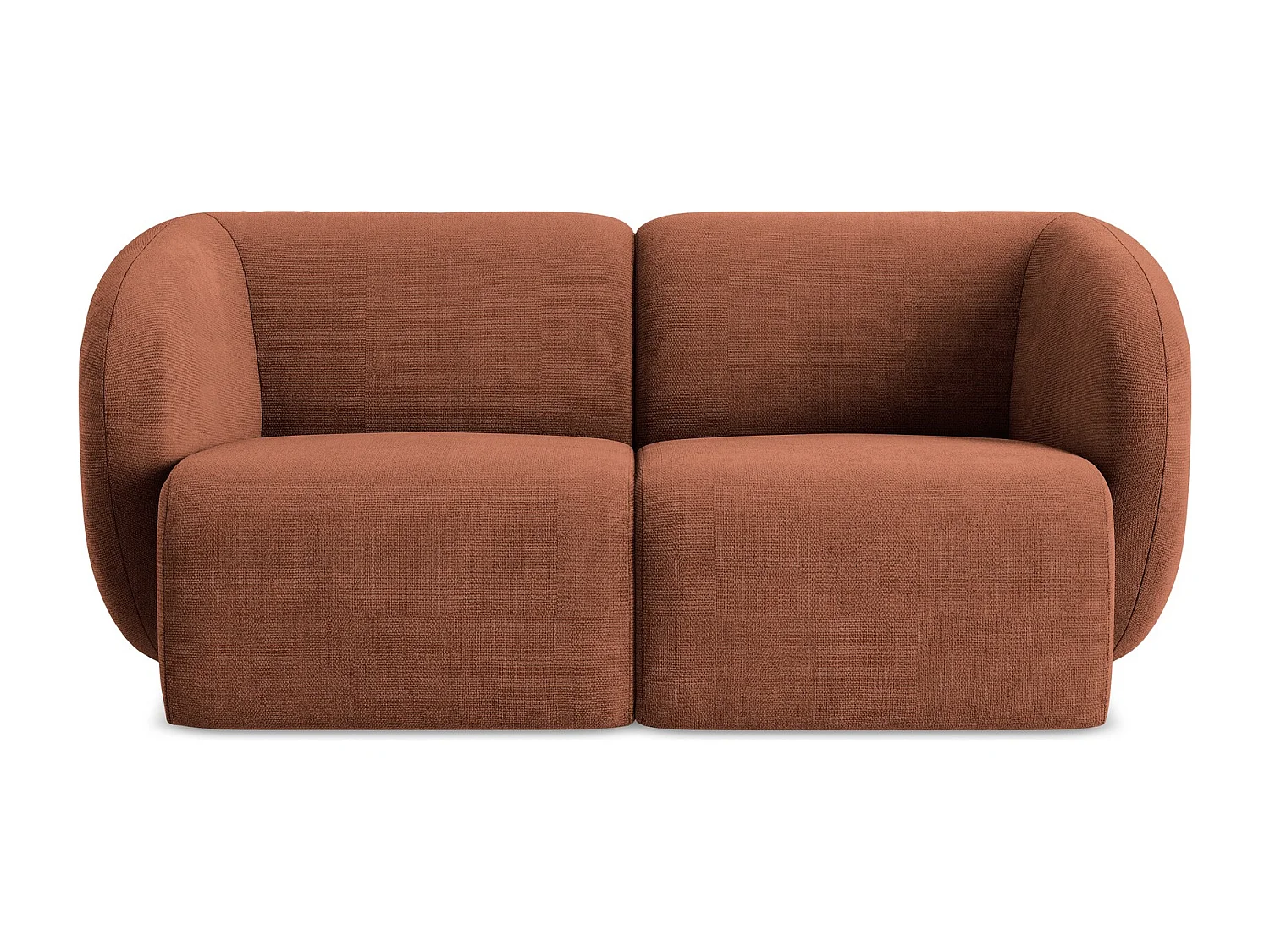 2-Sitzer Sofa - - Chenille - Terrakotta - LANI