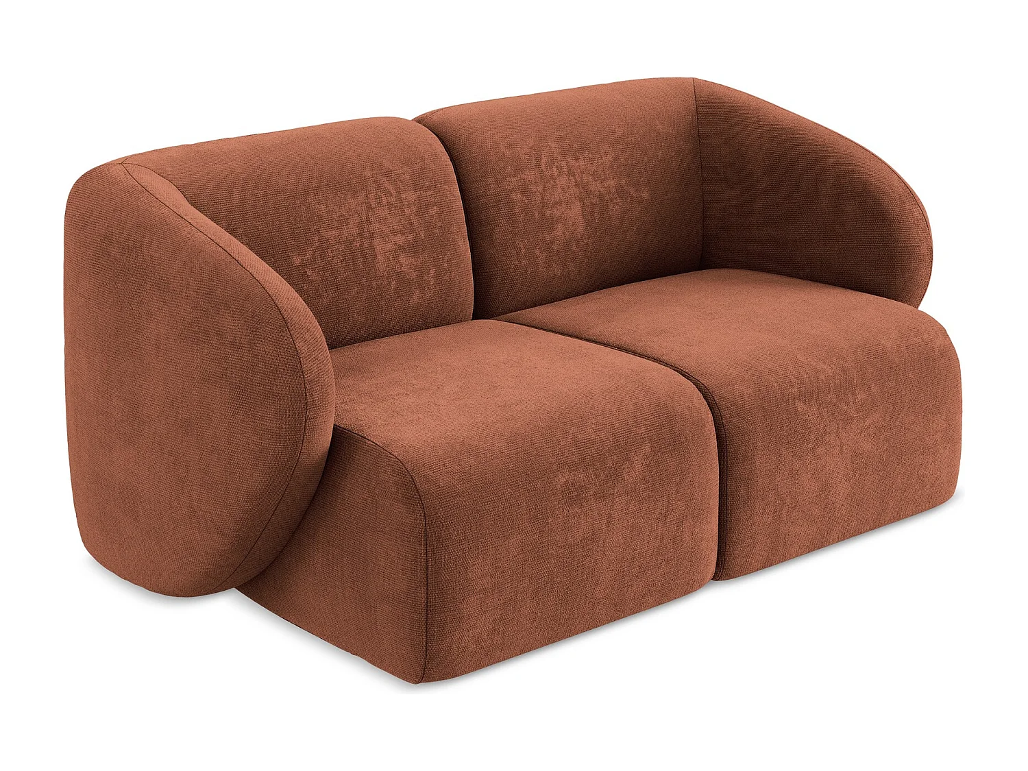 2-Sitzer Sofa - - Chenille - Terrakotta - LANI