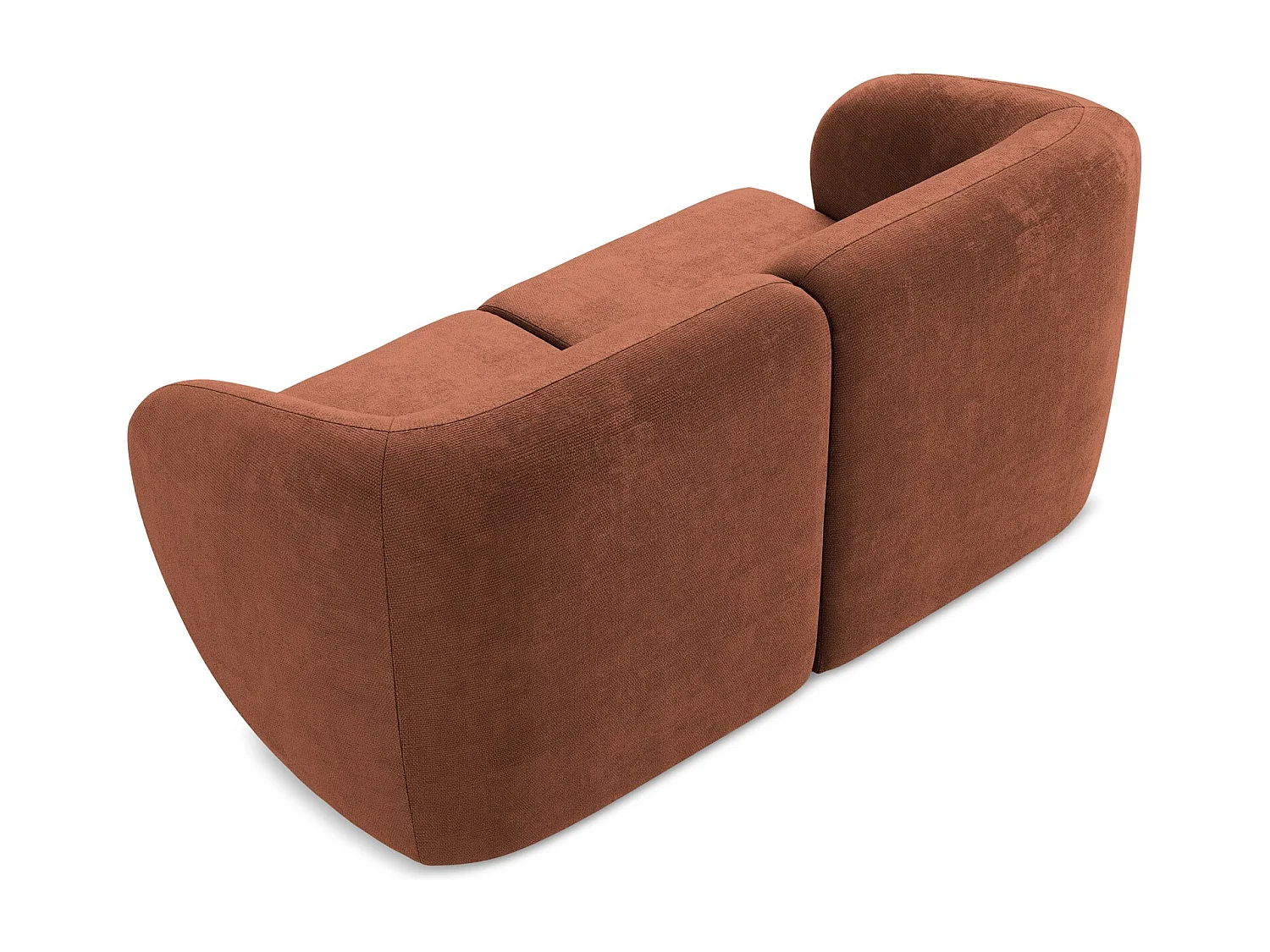 2-Sitzer Sofa - - Chenille - Terrakotta - LANI