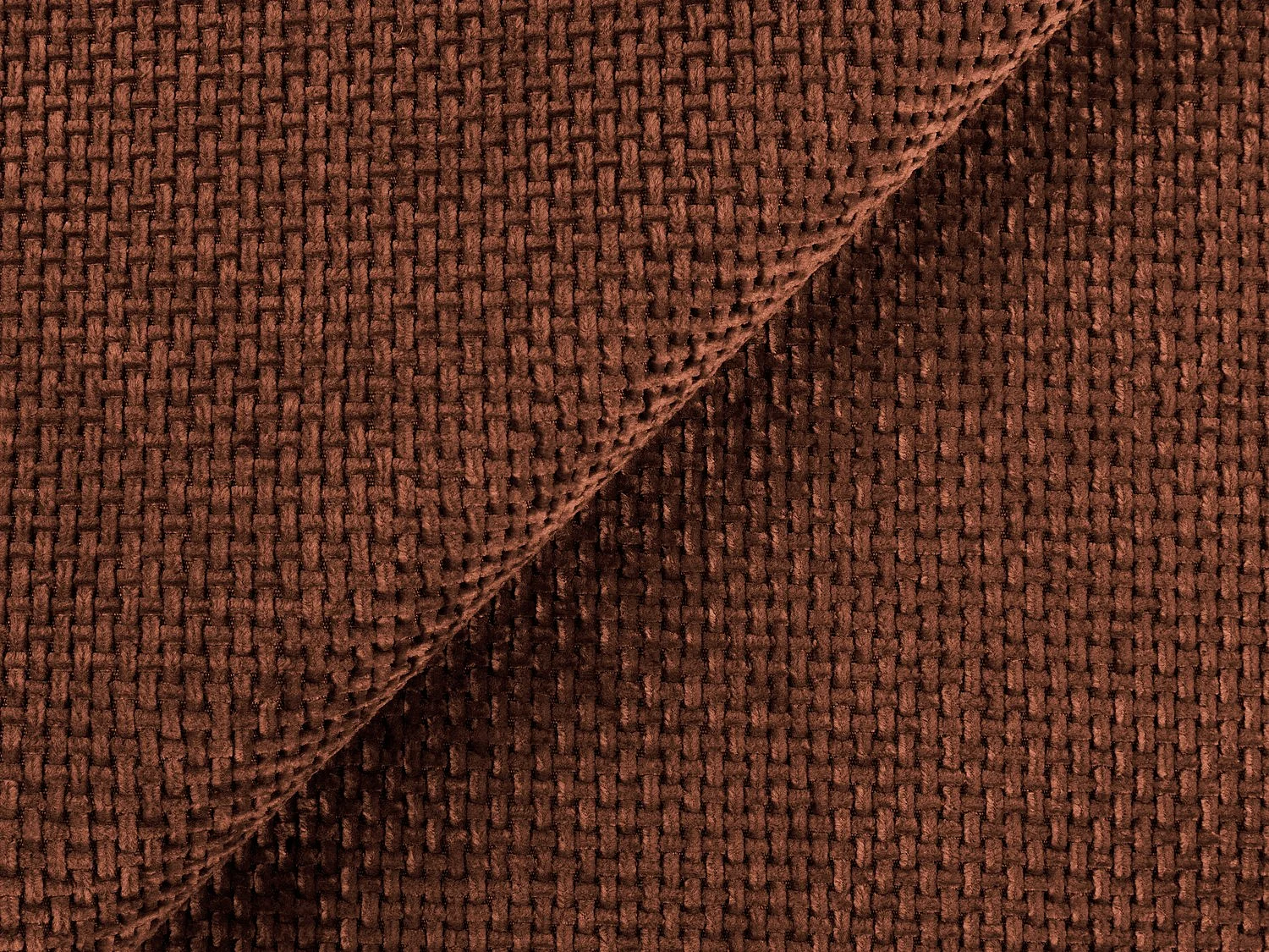 Modułowa sofa 2-osobowa - z tkaniny szenilowej - terakota - CERVO
