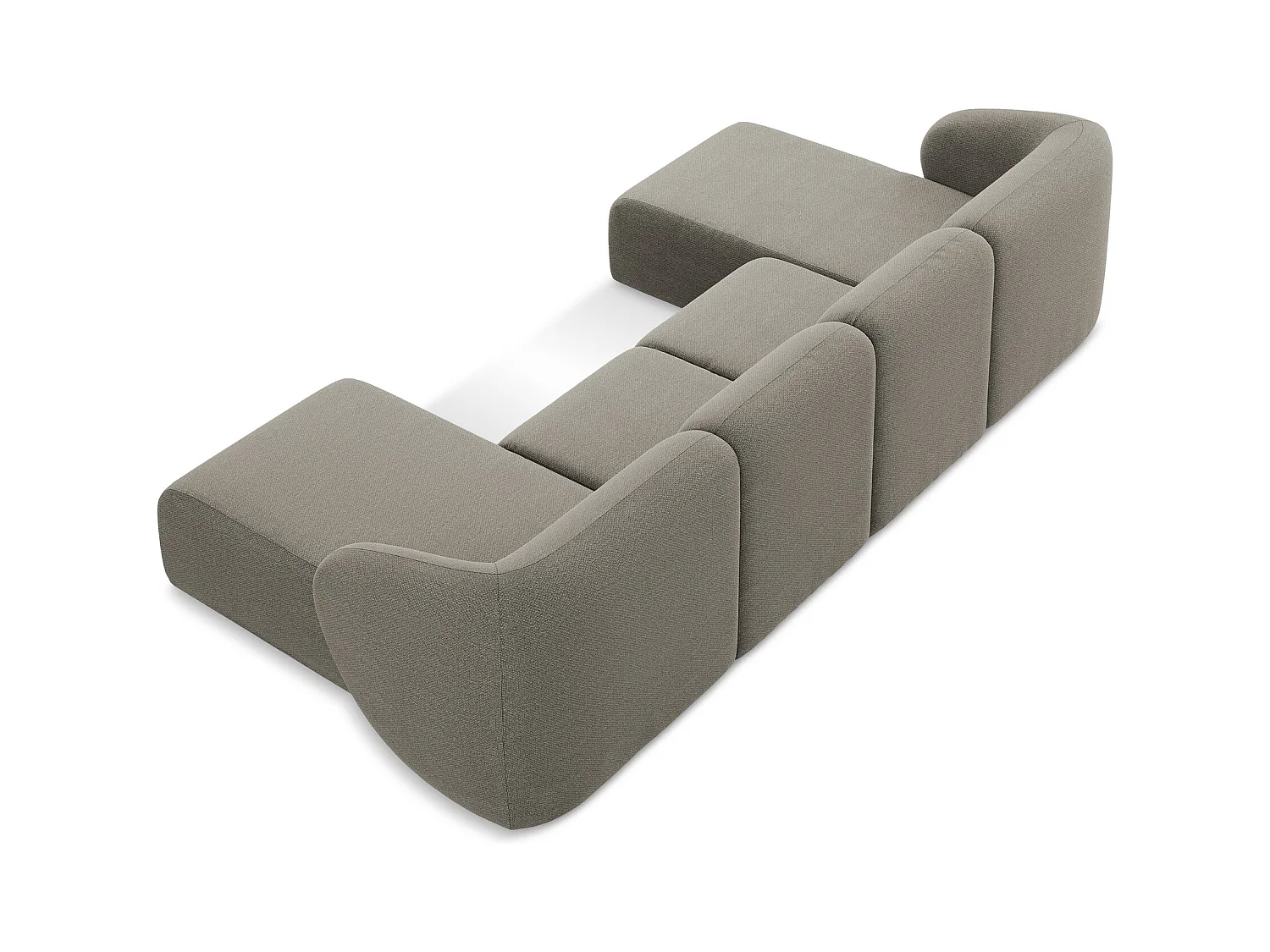 Große Wohnlandschaft - - Bouclé - Grau - LANI