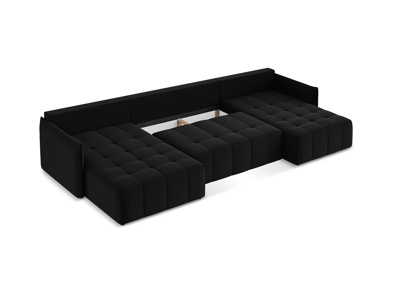 Große Wohnlandschaft - - Samt - Schwarz - MOKU