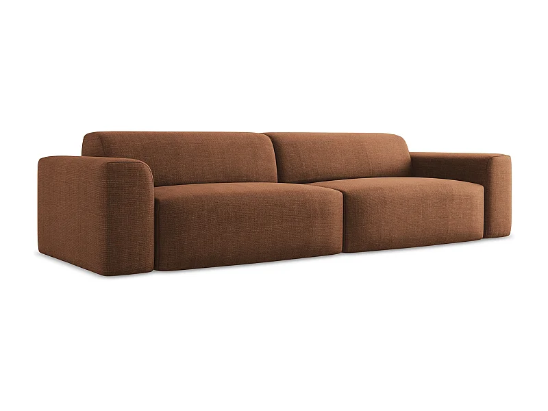 Modulares 4-Sitzer Sofa - - Strukturstoff - Terrakotta - KELI