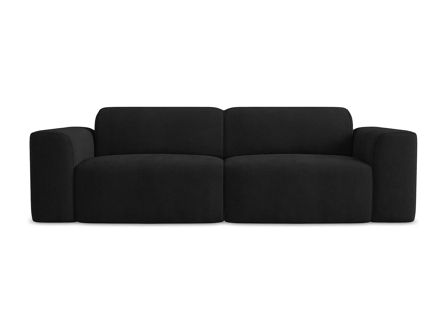 Modułowa sofa 2-osobowa - z tkaniny strukturalnej - czarny - KELI
