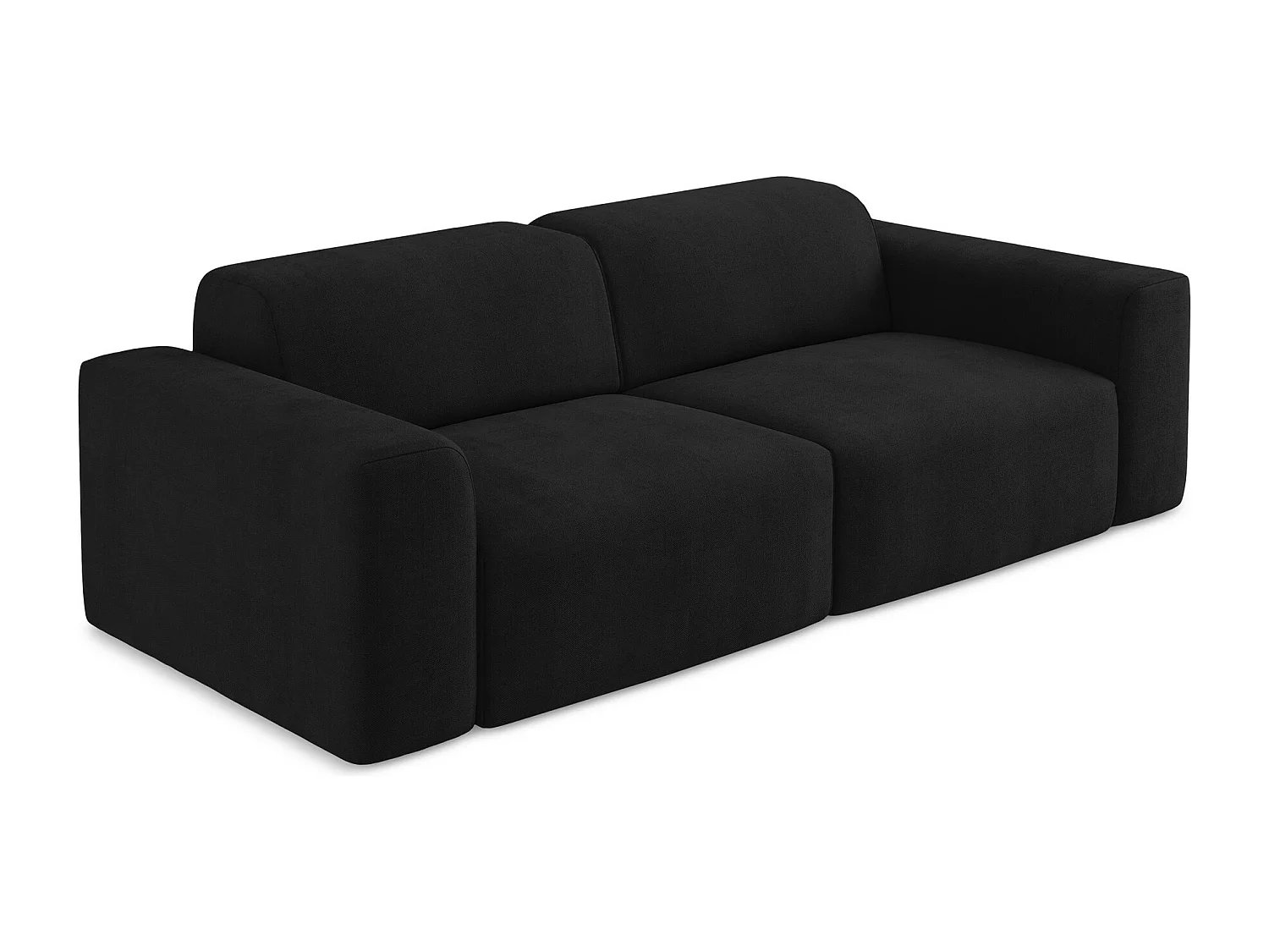 Modułowa sofa 2-osobowa - z tkaniny strukturalnej - czarny - KELI