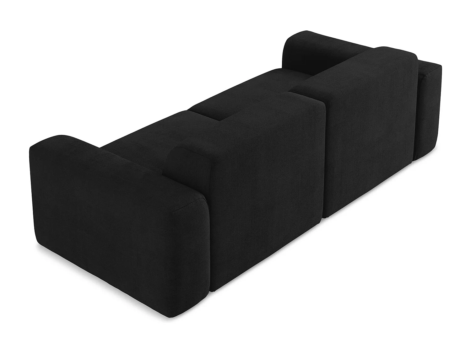 Modułowa sofa 2-osobowa - z tkaniny strukturalnej - czarny - KELI