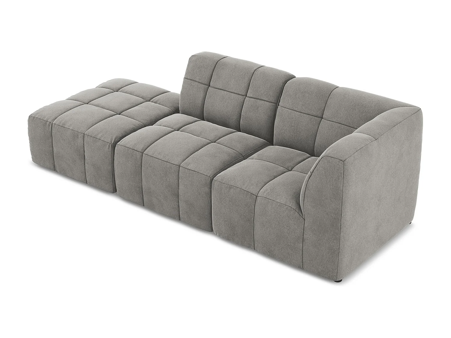 Modulaire hoekbank links van grijs velours - ALOHA