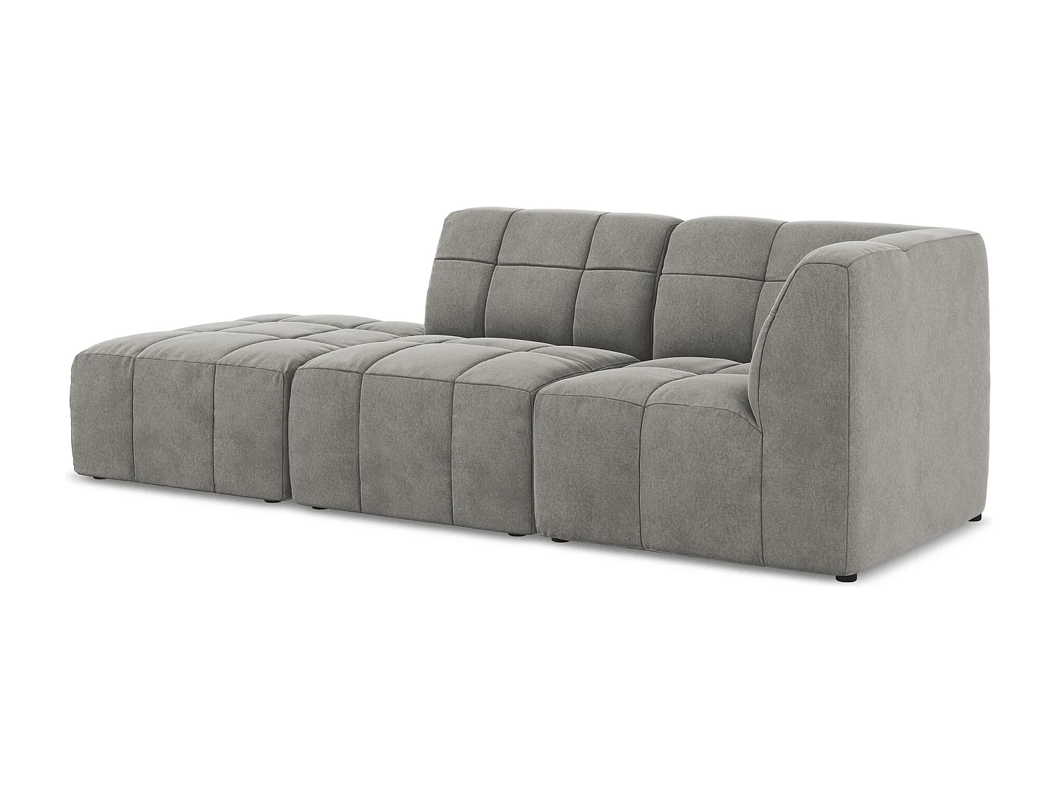 Modulaire hoekbank links van grijs velours - ALOHA