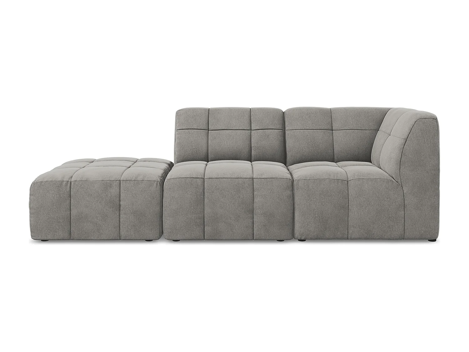 Modulaire hoekbank links van grijs velours - ALOHA