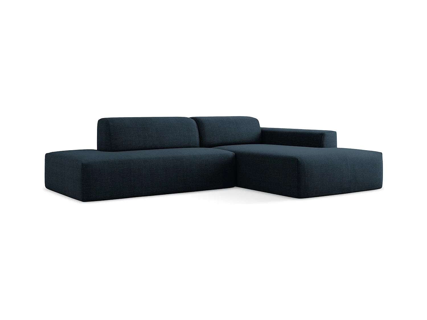 Modulaire hoekbank links van koningsblauw textuurstof - KELI