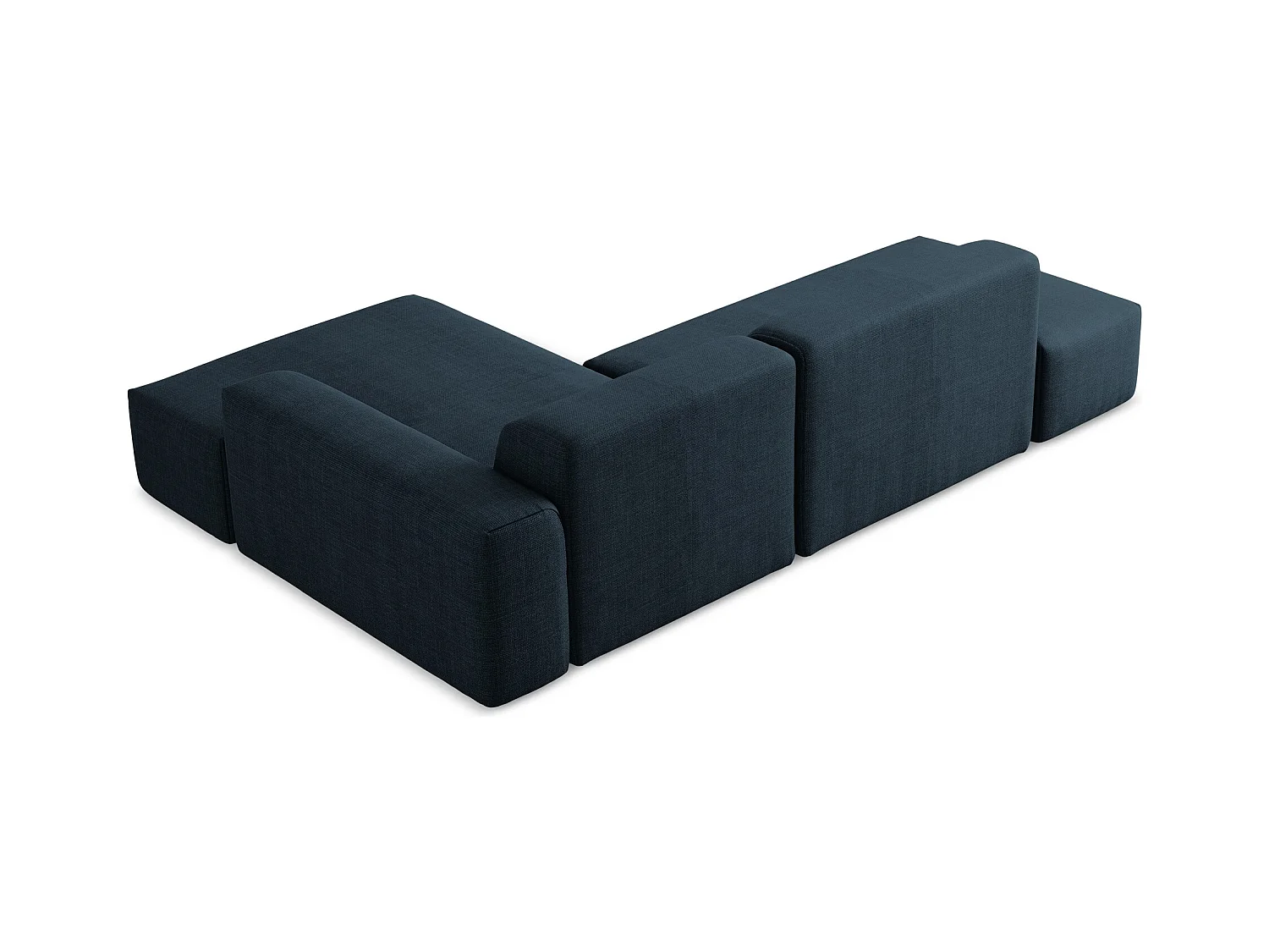 Modulaire hoekbank links van koningsblauw textuurstof - KELI