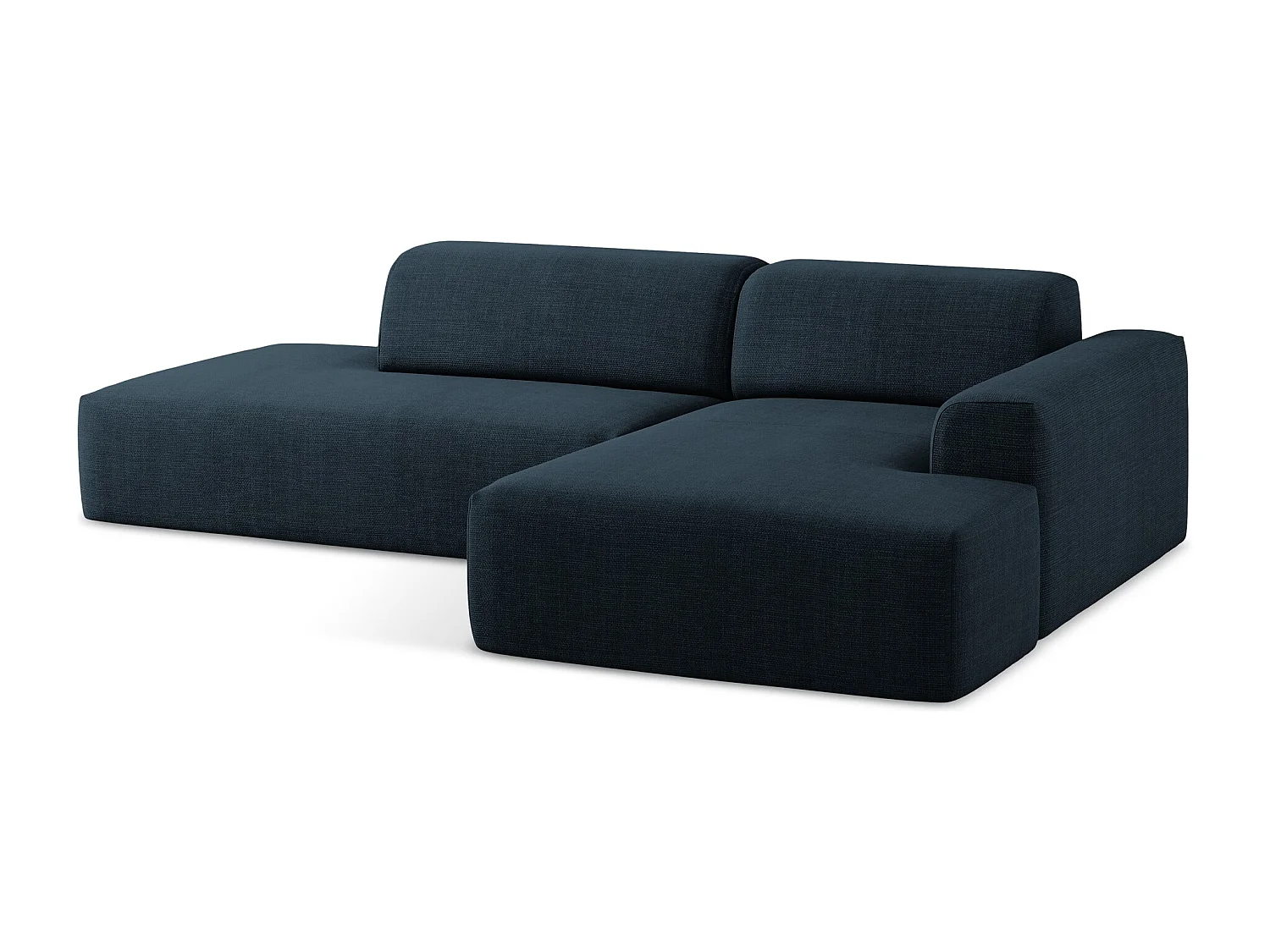 Modulaire hoekbank links van koningsblauw textuurstof - KELI