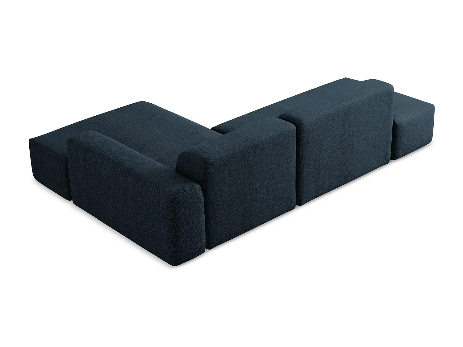 Modulaire hoekbank links van koningsblauw textuurstof - KELI