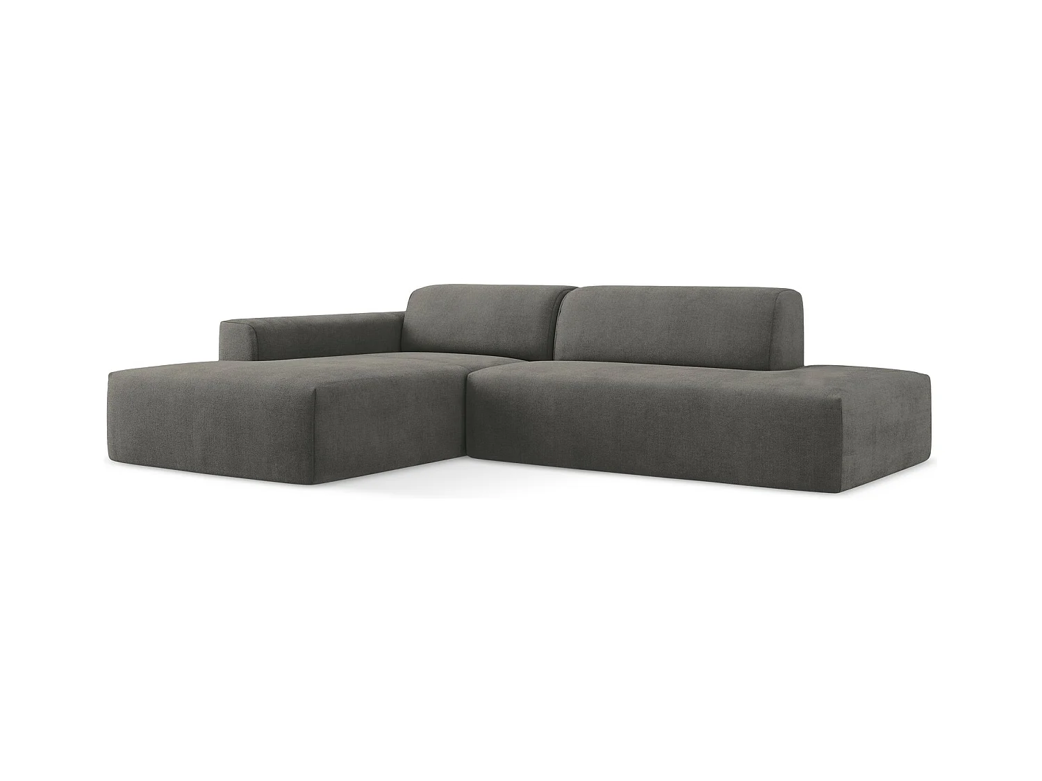 3-Sitzer Modulares Ecksofa - Ecke Rechts - Strukturstoff - Dunkelgrau - KELI