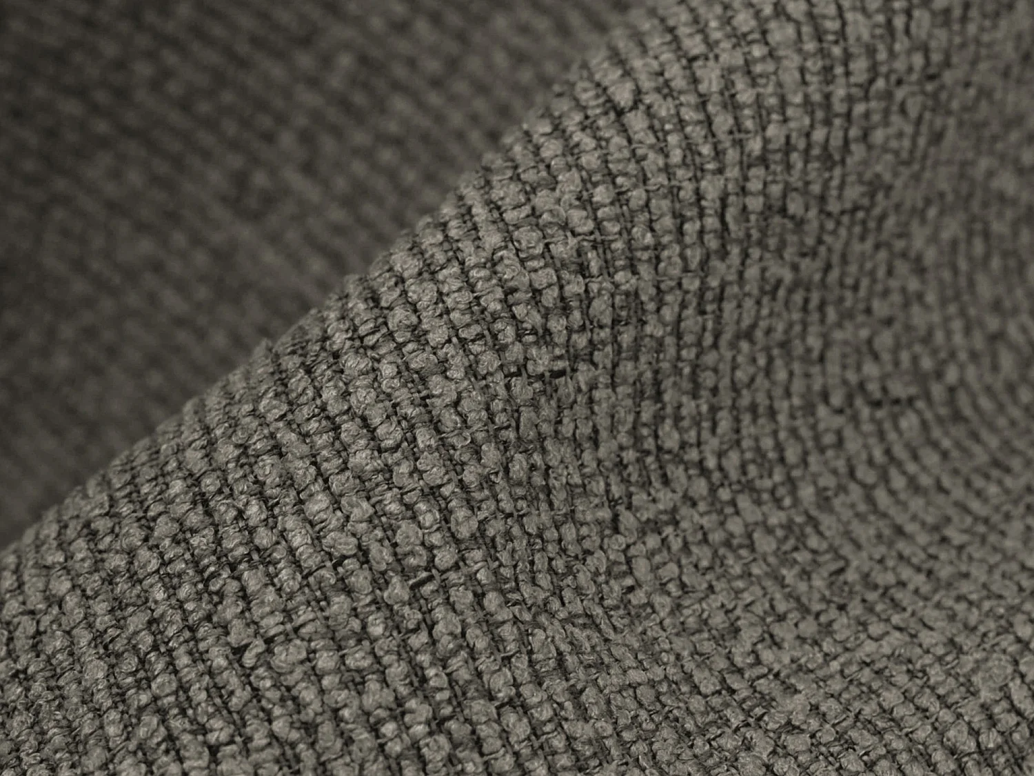 Sofa panoramiczna - z tkaniny bouclé - szary - MOKU