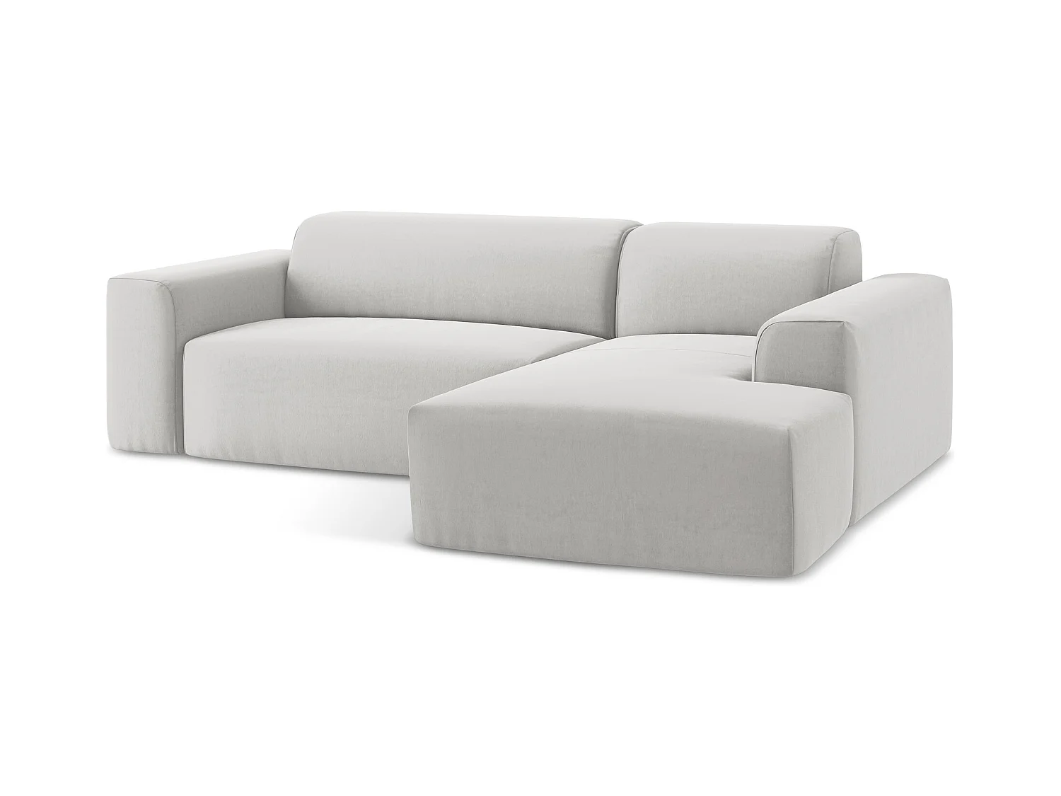 Modulaire hoekbank rechts van zilver velours - KELI